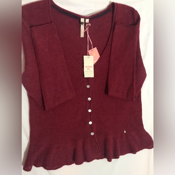 NWT White Stuff Burnt Red V-Neck Long Sleeve Button Up Cardigan. Sz 14. - Picture 9 of 9